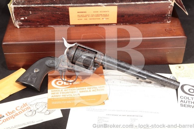 Colt Custom Shop Class D Engraved Single Action Army SAA .44-40 WCF Single Action Revolver, MFD 1983