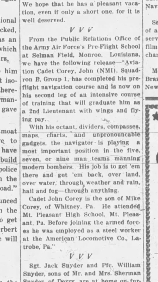 Latrobe Bulletin Latrobe, Pennsylvania 10 Dec 1942, Thu • Page 6