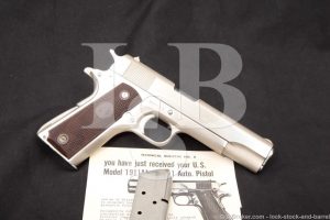 Colt Government Model 1911 Nickel .45 ACP Semi-Auto Pistol, 1960 C&R