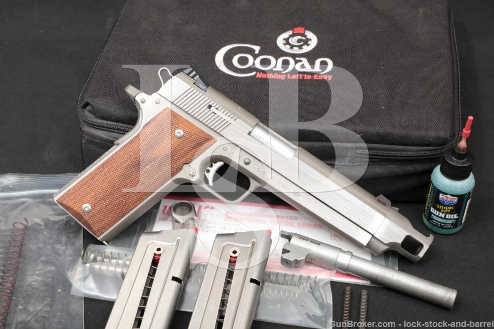 Coonan .357 Magnum Stainless 5 INCH & 5.5 INCH Comp Semi-Auto Pistol, 1977-94