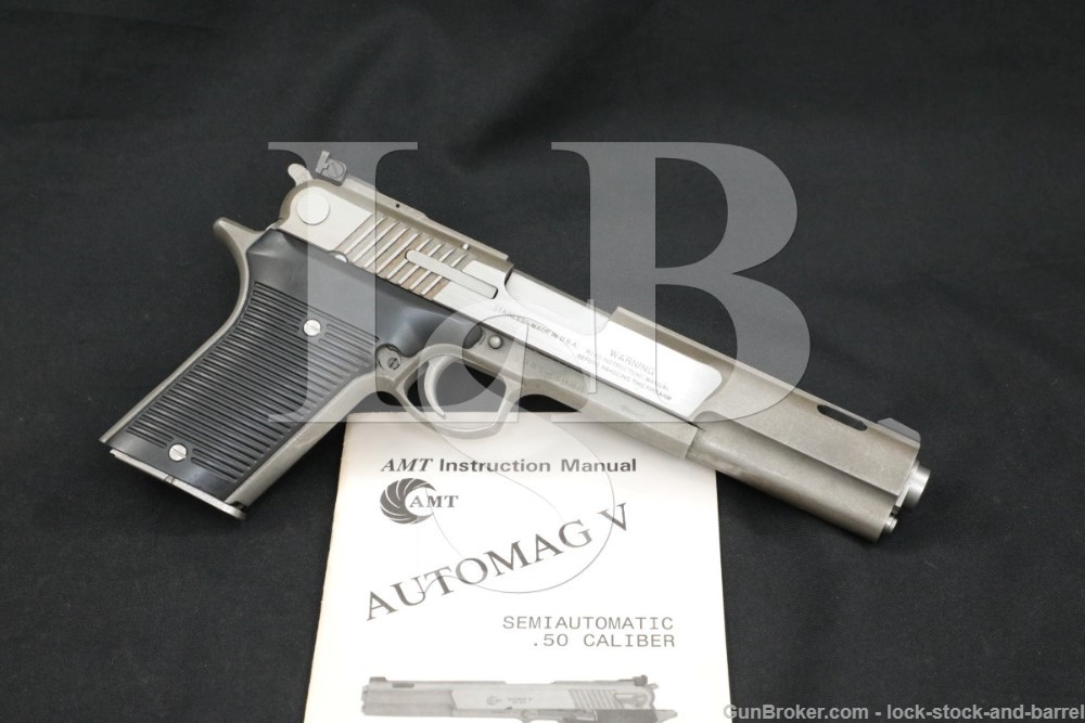 AMT Irwindale Model Automag V 5 .50 AE 6″ Semi-Automatic Pistol MFD 1993-95