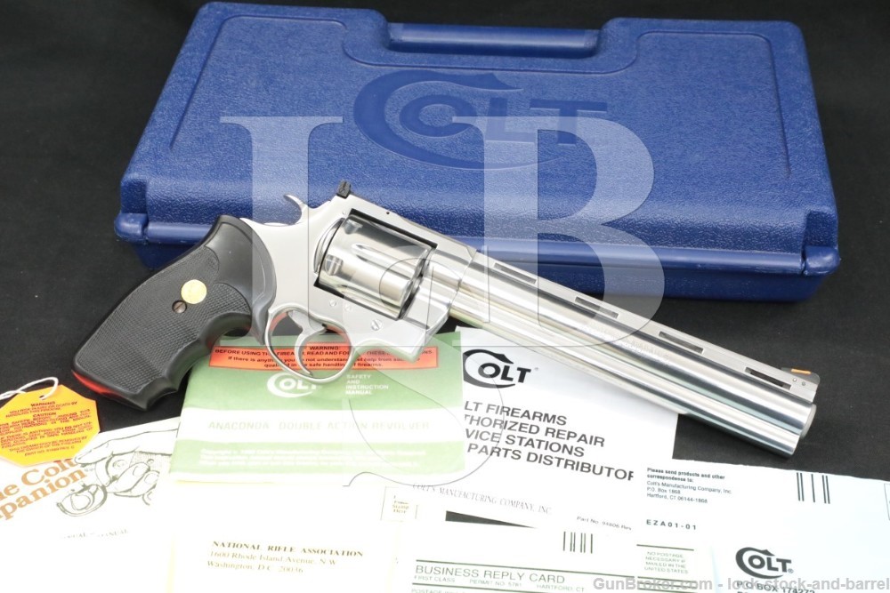 Colt Model Anaconda .44 Magnum 8″ Stainless Double Action Revolver MFD 1993