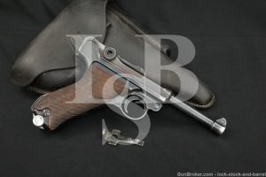 WWII Nazi German Mauser 42 P.08 P08 9mm Luger Semi-Auto Pistol, 1940 C&R