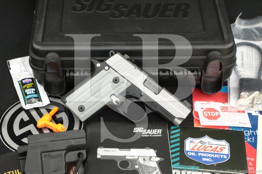 SIG Sauer P238 P-238 P 238 .380 ACP Semi Automatic Pistol, Holster & Case