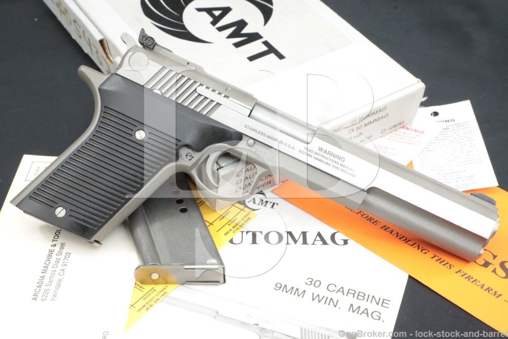 AMT Irwindale Model Automag III 3 .30 Carbine 6 3/8″ Semi-Auto Pistol