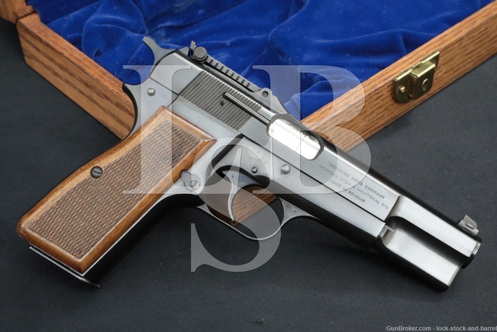 FN Browning Commercial Type 2 Tangent Hi-Power 9mm Semi-Auto Pistol, 1977