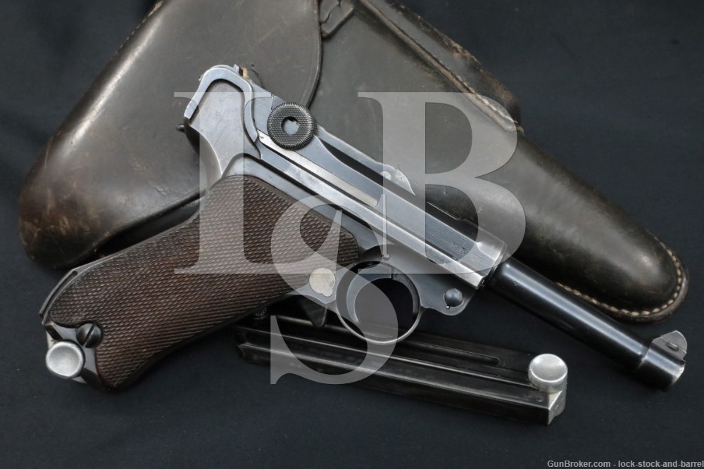 WWII Mauser 42 Code P.08 P08 Luger 9mm Semi-Automatic Pistol, MFD 1939 C&R