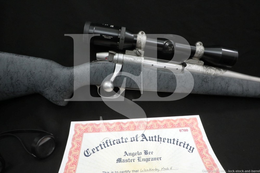 Custom Angelo Bee Engraved Weatherby Mark V 7mm Rem Mag Bolt Rifle, 1994-02