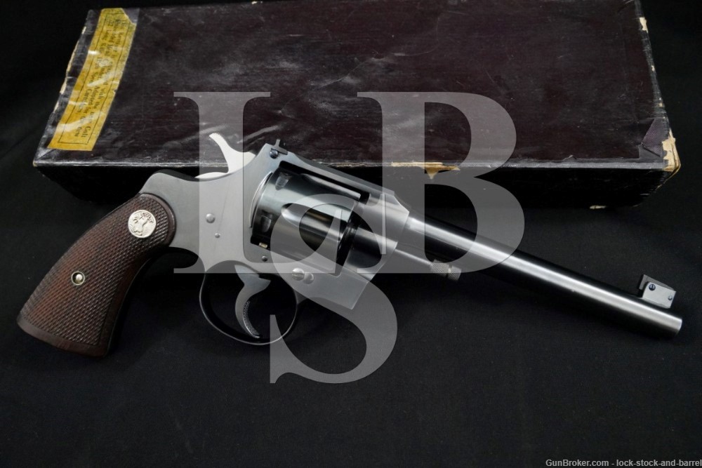 Colt Officers Model Target OMT 3rd Issue 6″ .22 LR Revolver & Box, 1936 C&R