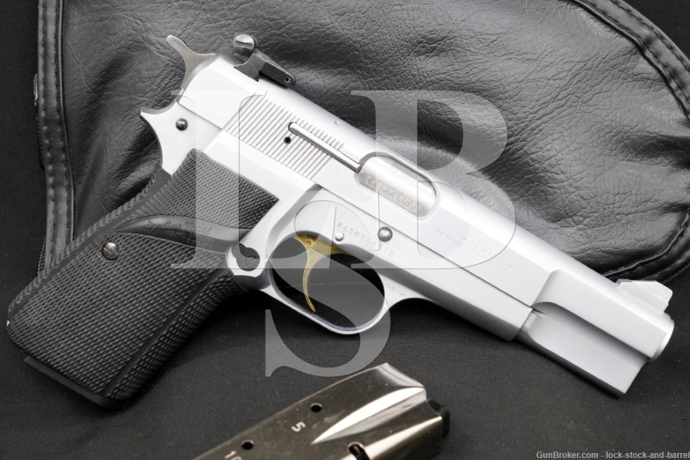 FN Browning Hi Power 9mm Luger 4 5/8" Silver Chrome Semi-Auto Pistol