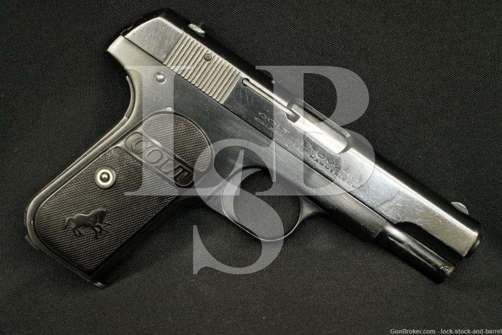 Colt Model 1908 Pocket Hammerless .380 ACP Semi-Automatic Pistol, 1916 C&R