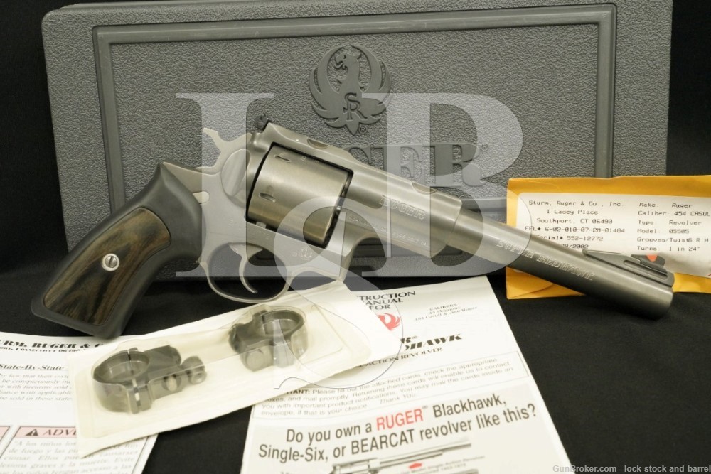 Ruger Super Redhawk 05505 454 Casull 45 Colt Target Gray DASA