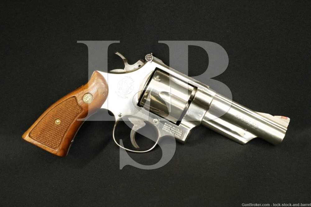 Smith & Wesson S&W 25-5 .45 Colt 4″ Nickel DA/SA Revolver 1980-1983