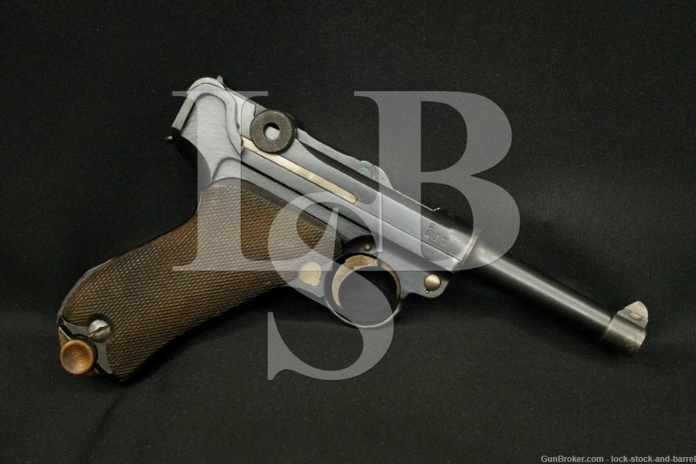 WWI German Erfurt P.08 P08 P-08 Luger 9mm Semi-Automatic Pistol, 1918 C&R