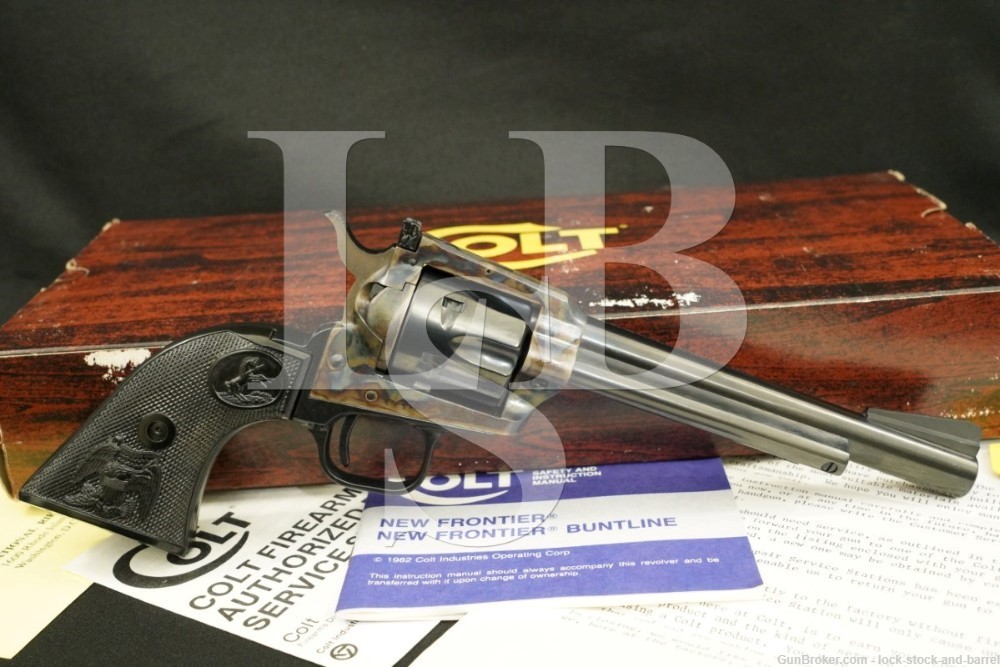 Colt Model New Frontier 22 LR 6" Single Action Revolver & Box MFD 1982-1986