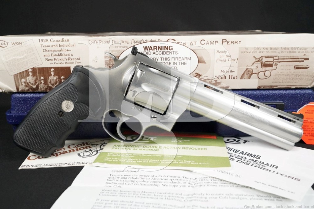 Colt Anaconda MM3060 .44 Magnum Stainless Steel DA/SA Revolver, 1992