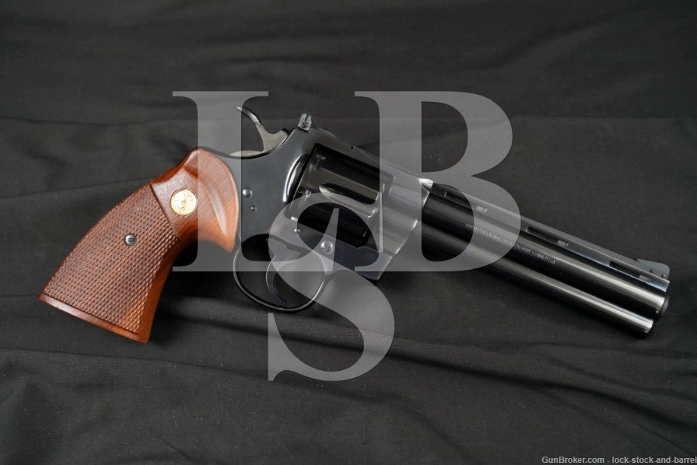 Colt Python Model I3660 Blue 6″ .357 Magnum SA/DA Revolver, MFD 1981