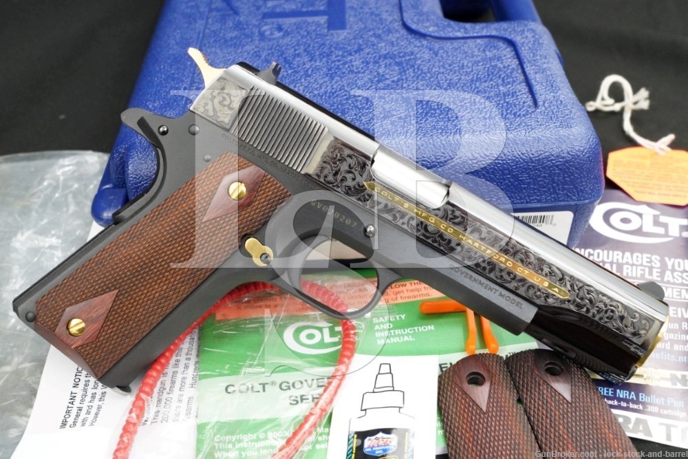 Engraved Colt Heritage Government Model O1911C-38-DHM .38 Super 5" Pistol