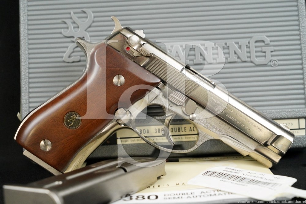 FN Browning Beretta BDA .380 Auto 9mm Short Semi-Auto Pistol MFD 2000