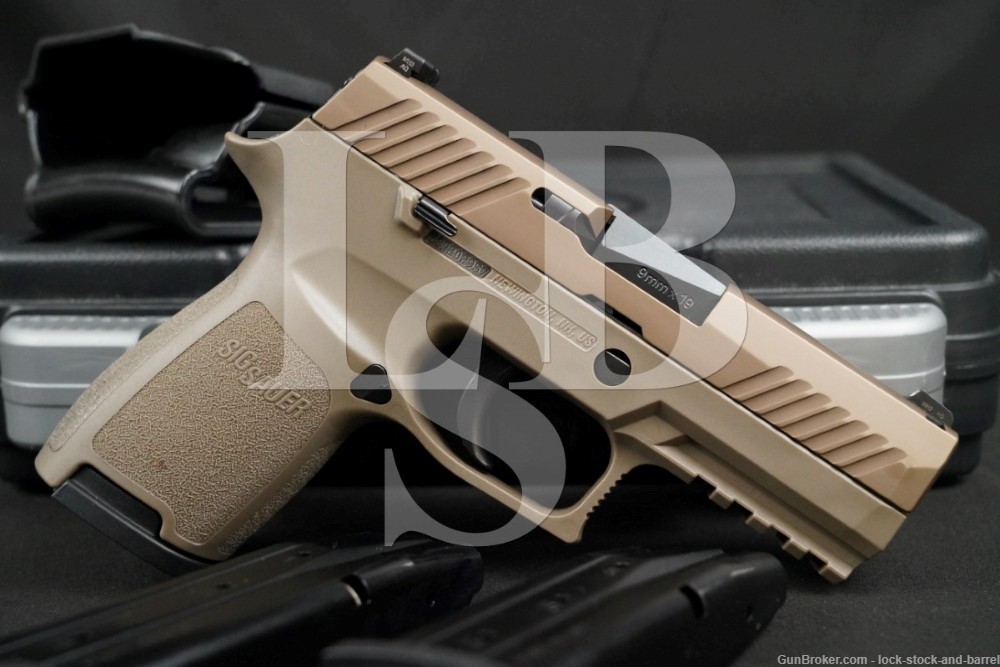 Sig Sauer P320 P-320 Compact FDE 9mm Luger 3.9″ Semi-Automatic Pistol, 2017