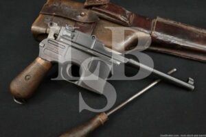 WWI German Mauser C96 C-96 Broomhandle 7.63x25mm .30 Semi-Auto Pistol, C&R