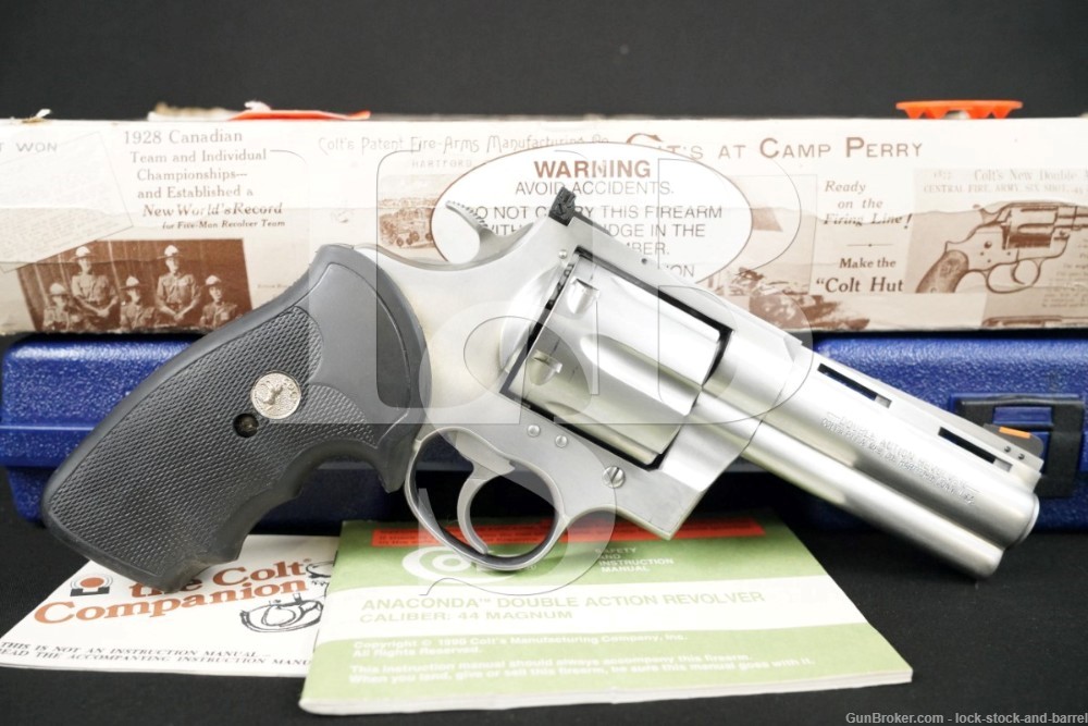 Colt Anaconda Model MM3040 4″ Stainless .44 Magnum Revolver, MFD 1992