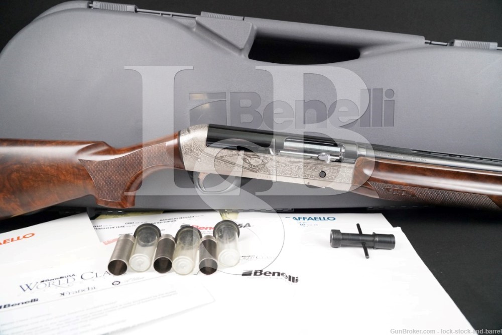 Benelli Raffaello Deluxe 12 GA 26″ Engraved Semi-Auto Shotgun, MFD 2004