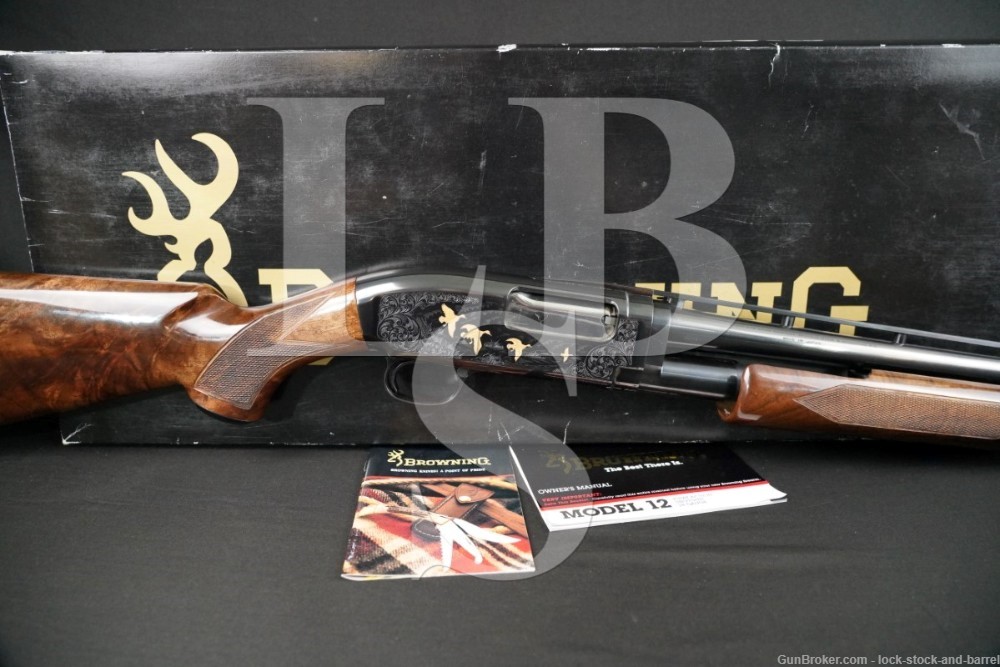 Browning Model 12 Like Winchester Grade V Engraved 28 GA Pump Shotgun, 1990