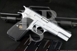 FN Browning Portugal Hi-Power Silver Chrome 9mm Para Semi-Auto Pistol, 1995