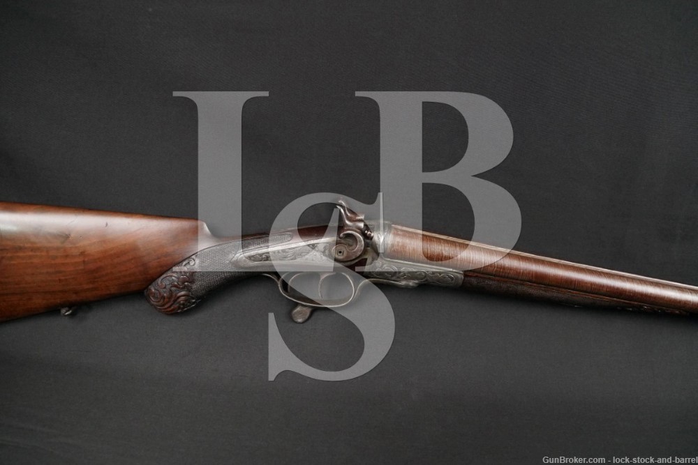 H.G. Cordes Underlever Hammer Double Gun 16 GA SXS Shotgun, 1877-93 Antique