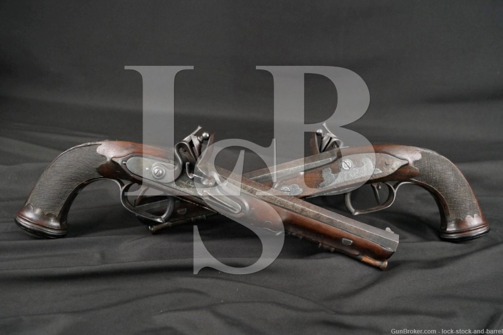 Napoleonic St. Etienne Pair Dueling Pistols Flintlock Muzzleloaders Antique