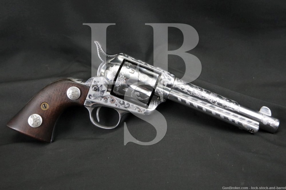 Engraved Chrome Colt 1st Gen Single Action Army .41 LC Revolver, 1905 C&R