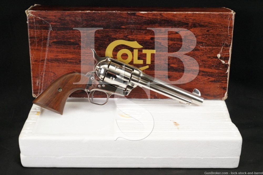 Colt 3rd Gen Single Action Army SAA Nickel P1756 .44 Special Revolver, 1980