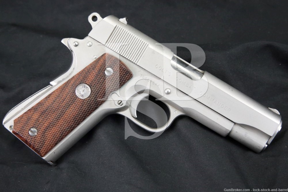 Pre-Series 80 Colt Combat Commander Nickel .45 ACP Semi-Auto Pistol, C&R