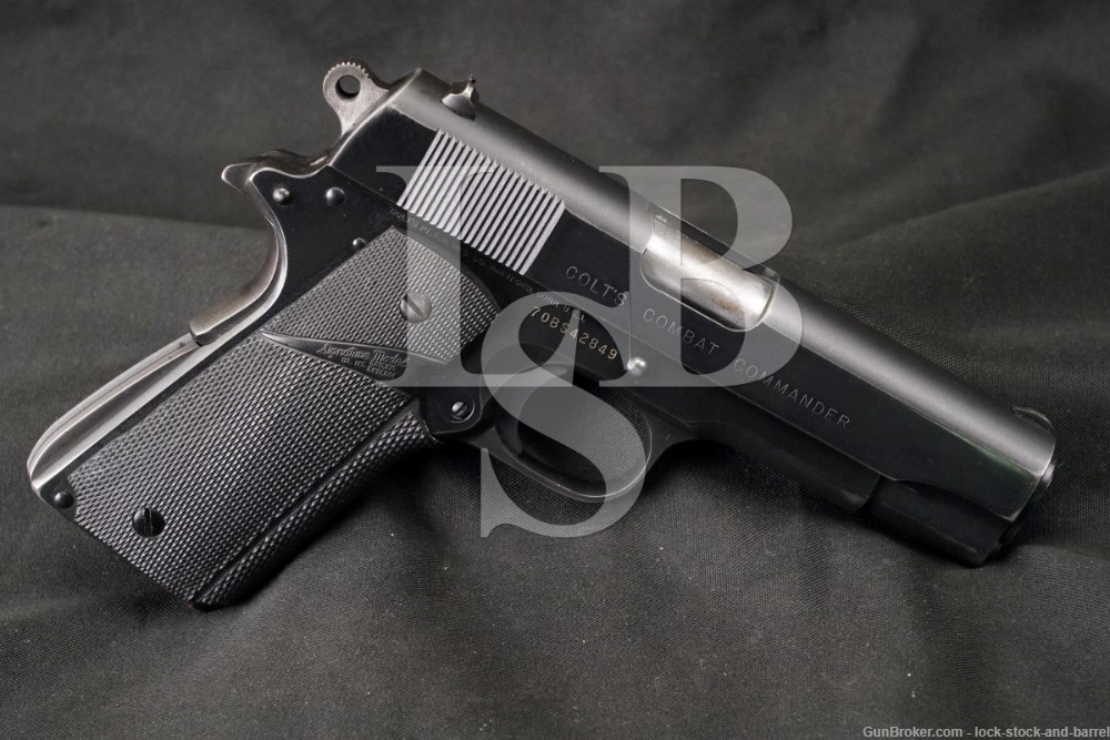 Colt Combat Commander 4.25″ Blue 1911 9mm Semi-Automatic Pistol, MFD 1976