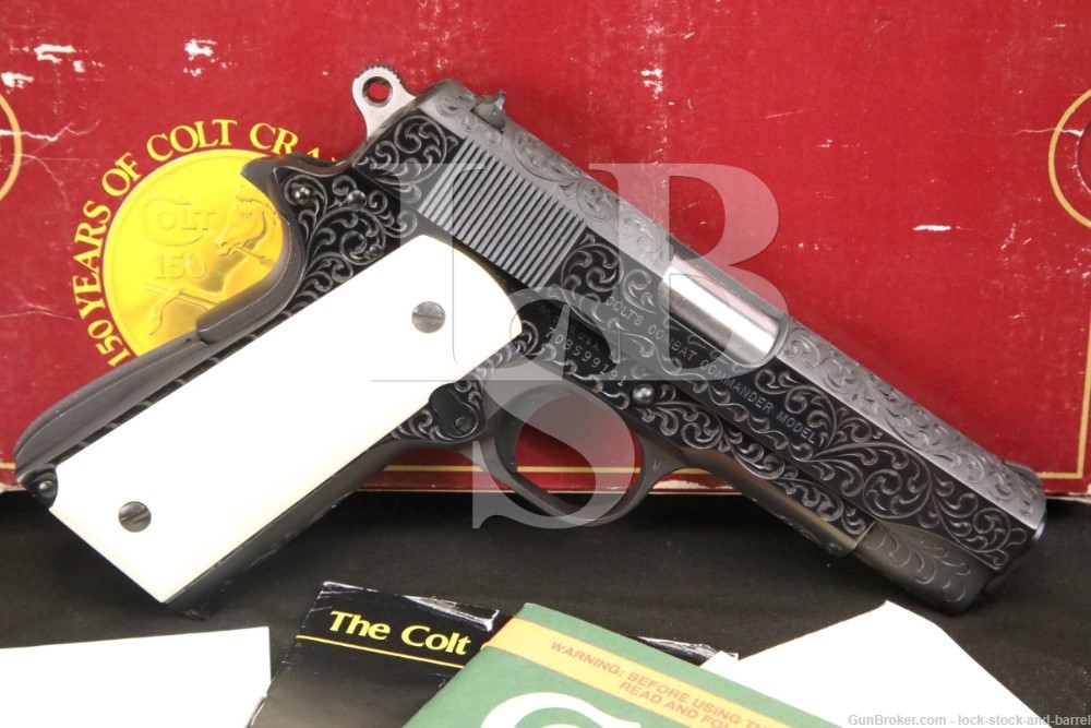 Colt Custom Class D Engraved Pre-Series 80 Combat Commander Pistol 38 Super