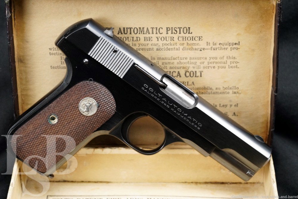 Colt Model 1908 Pocket Hammerless .380 ACP Semi-Automatic Pistol, 1935 C&R