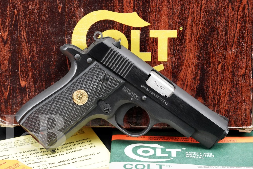 Colt Model MK IV Series 80 Government 380 ACP 3 1/4″ Semi-Auto Pistol 1983