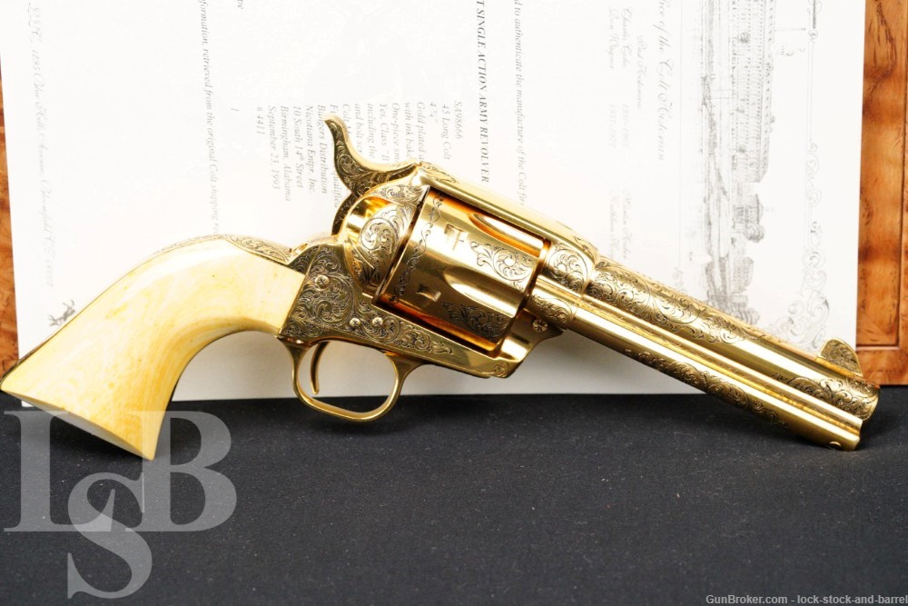 Factory Class B Engraved Colt Single Action Army SAA .45 Revolver, 1993 C&R