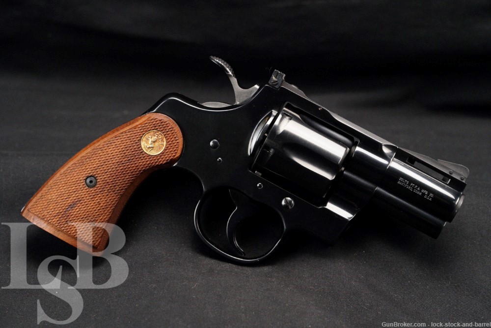 Colt Python Model I3620 2 1/2″ Blued .357 Magnum SA/DA Revolver, MFD 1980