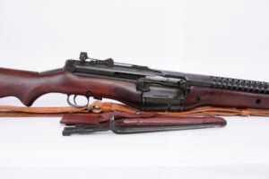 S/N 0053 JOHNSON MODEL 1941 .30-06 DUTCH SEMI AUTO RIFLE & BAYONET