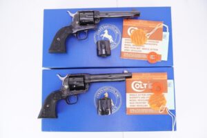 1998 CONSECUTIVE PAIR OF .45 COLT & ACP CUSTOM SHOP SINGLE ACTION ARMY REVOLVERS & BOXES