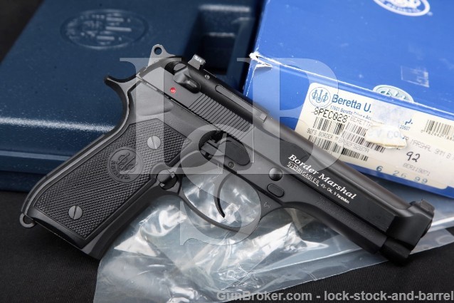 Beretta USA 92 Brigadier FS Border Marshal 9mm Bruniton & Black 4.7 SA DA Semi-Auto Pistol & Box