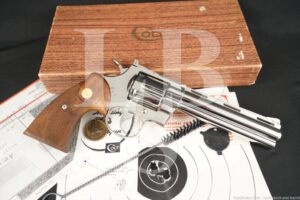 COLT Python I3661 .357 Magnum DA/SA Double Action Revolver, MFD 1960 Nickel