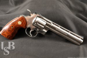 COLT Python I3661 6" Nickel .357 Magnum DA/SA Double-Action Revolver, 1979