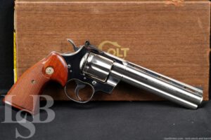 COLT Python Model I3661 6" Nickel .357 Magnum DA/SA Revolver, 1972 C&R