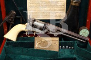 Cased Colt Model 1851 Navy .36 Percussion Civil War Revolver, MFD 1863, Antique
