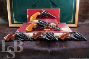 Cased Colt Sheriff’s Edition 5-Gun .45 LC SA Army Revolver Factory Set