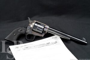 Colt 1st Gen Single Action Army SAA .38 WCF 7 1/2" Revolver & Letter, C&R