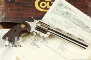 Colt Diamondback Model Nickel 6” .22 LR DA/SA Revolver MFD 1980s & Box
